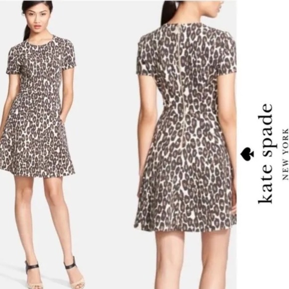 Kate Spade Leopard swing dress size 4 - Picture 1 of 4